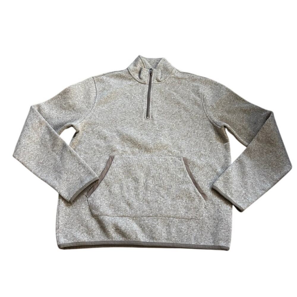 J.Crew Mercantile 1/4 Zip Pullover Mocha Brown Fleece Sweater Men's M
